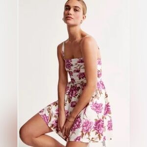 Abercrombie & Fitch Pink Floral Midi Dress